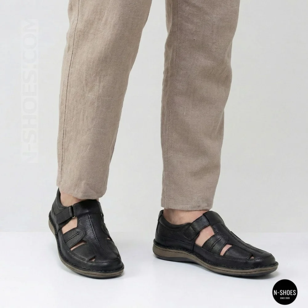 Мужские летние туфли N-SHOES Man's 211820 041 black 6141 производства Турции