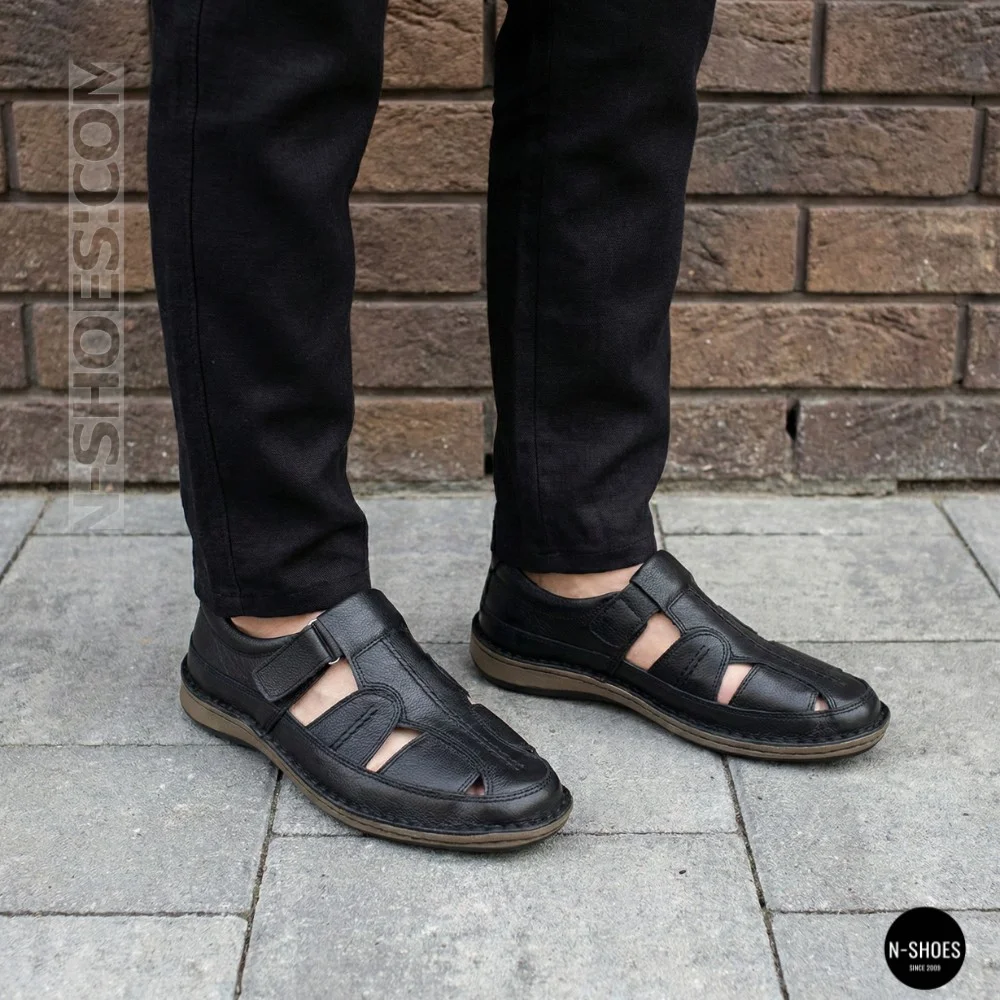 Мужские летние туфли N-SHOES Man's 211820 041 black 6141 производства Турции