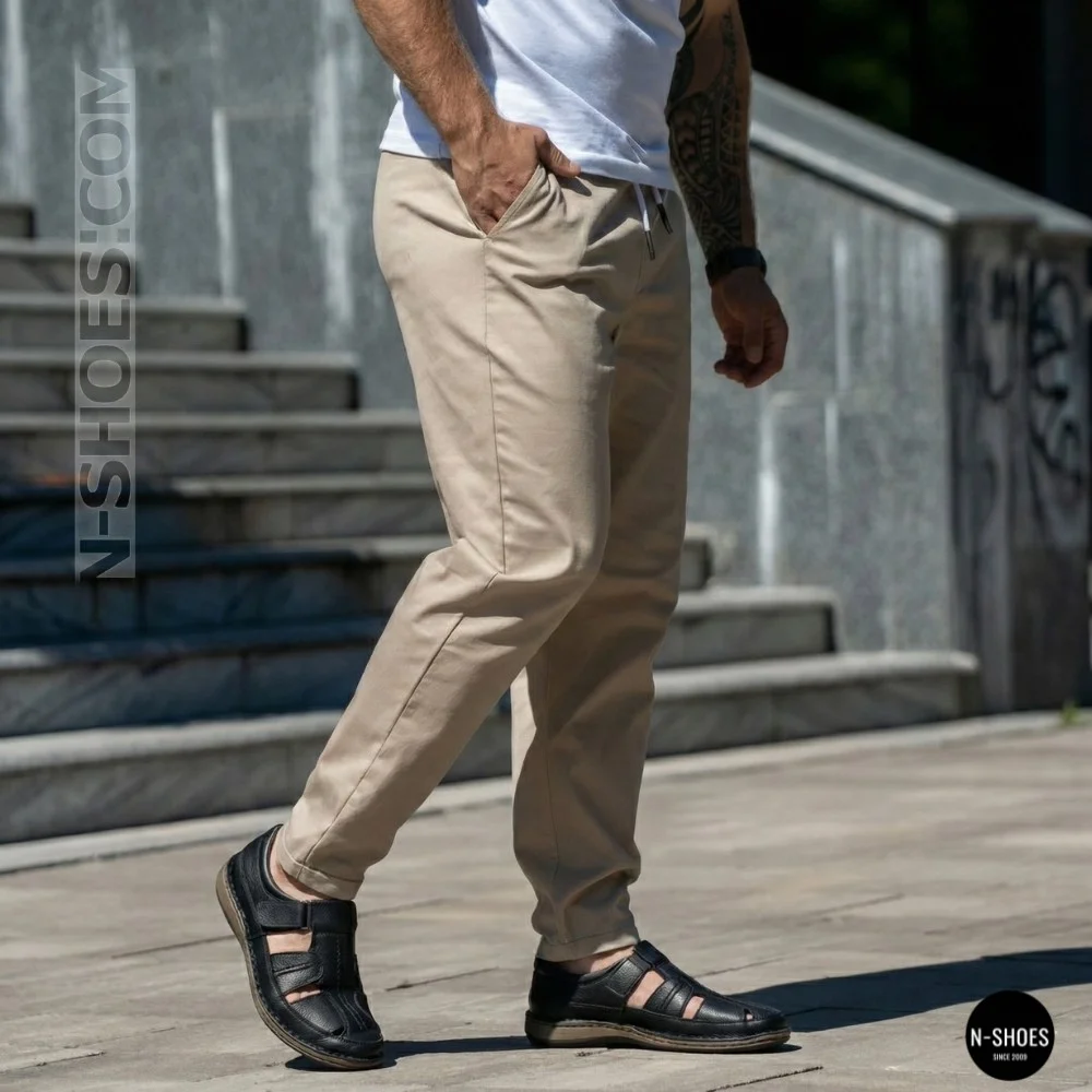 Мужские летние туфли N-SHOES Man's 211820 041 black 6141 производства Турции