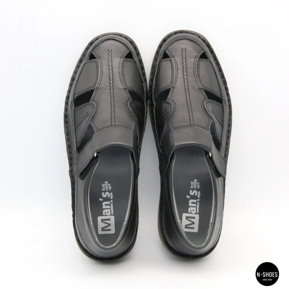 Мужские летние туфли N-SHOES Man's 211820 041 black 6141 производства Турции