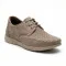 Мужские летние бежевые туфли-мокасины N-SHOES Mens 185342 021 vizone nubuk 6160, кожаные, на шнурках