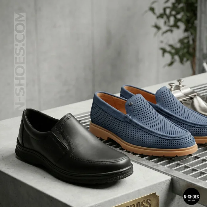 Mens Leather Slip-On Shoes Alex Bens 32-6179