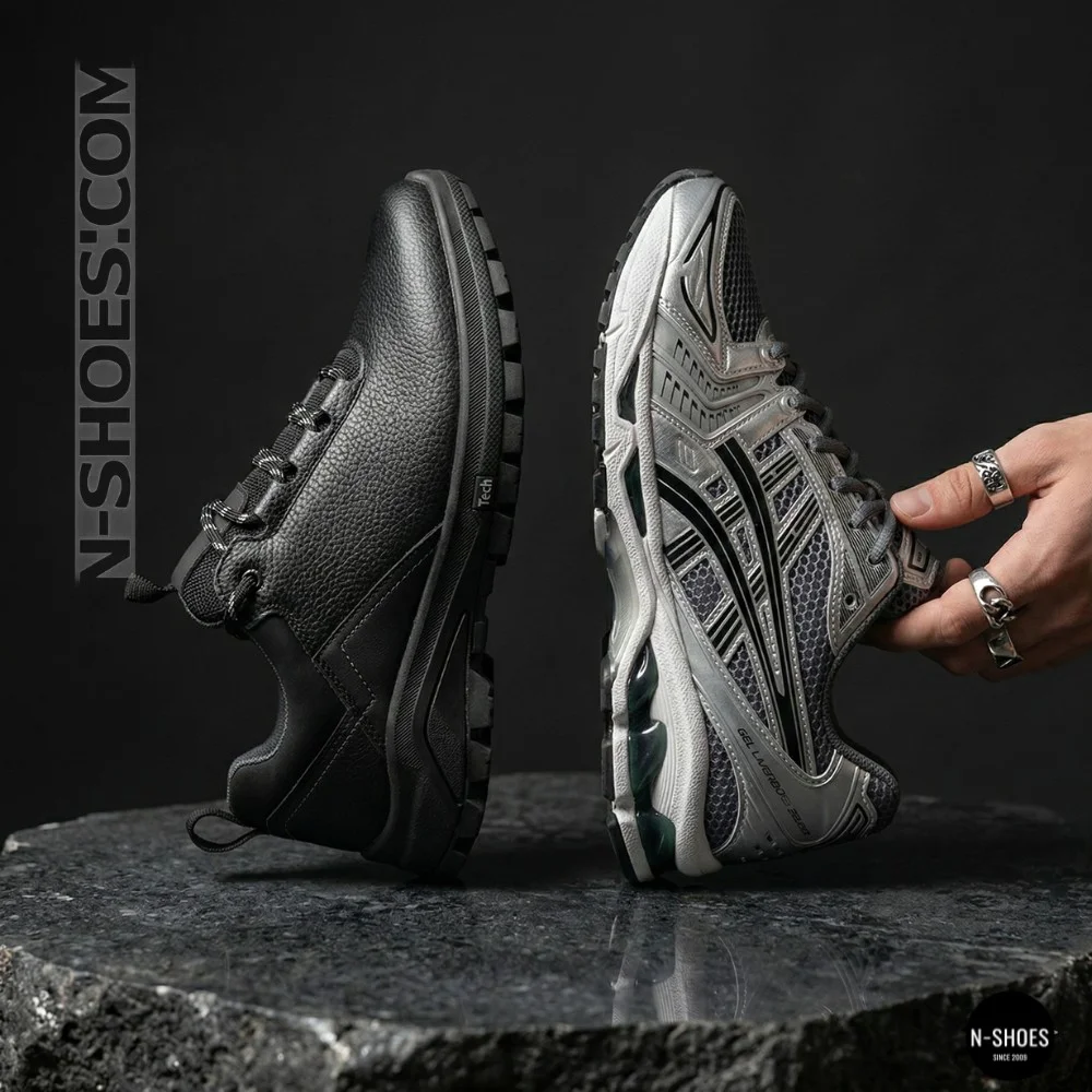 Men's Black Mid-Season Leather Sneakers Alex Bens 03-vm-340-1-03-6180