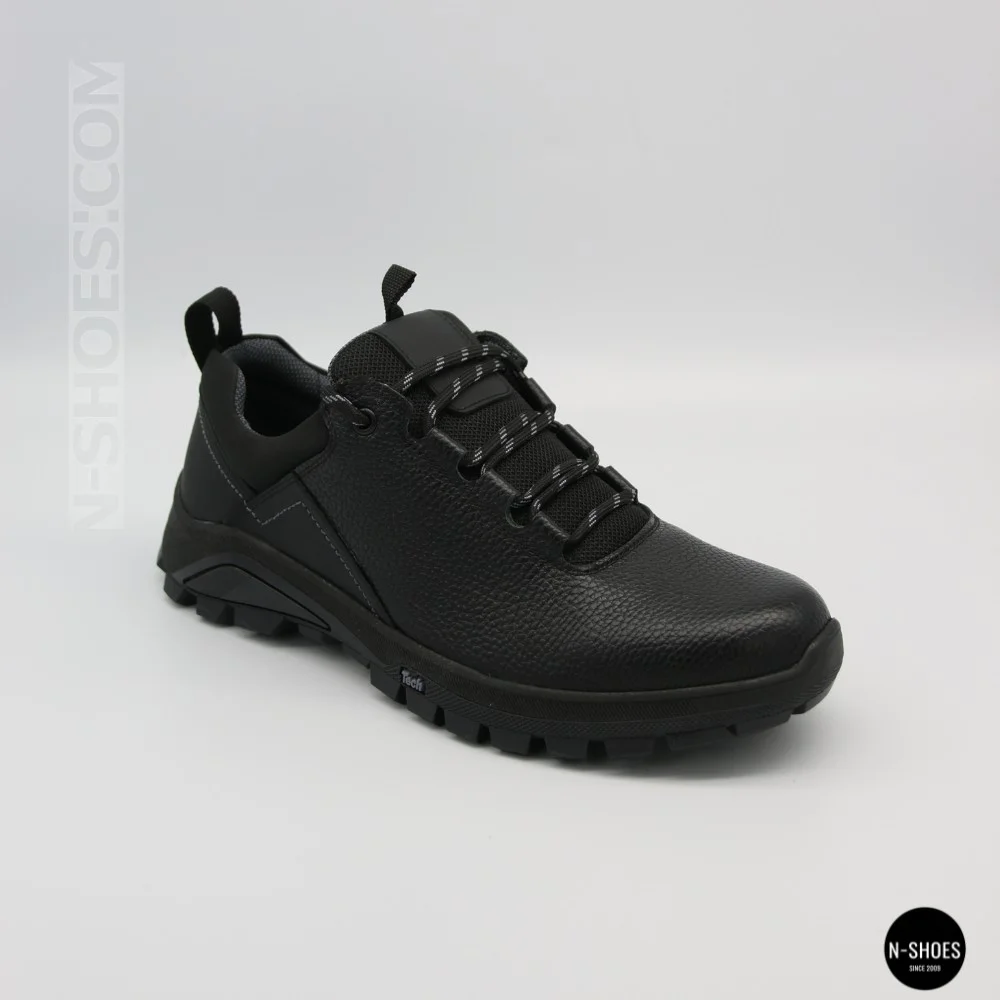 Men's Black Mid-Season Leather Sneakers Alex Bens 03-vm-340-1-03-6180