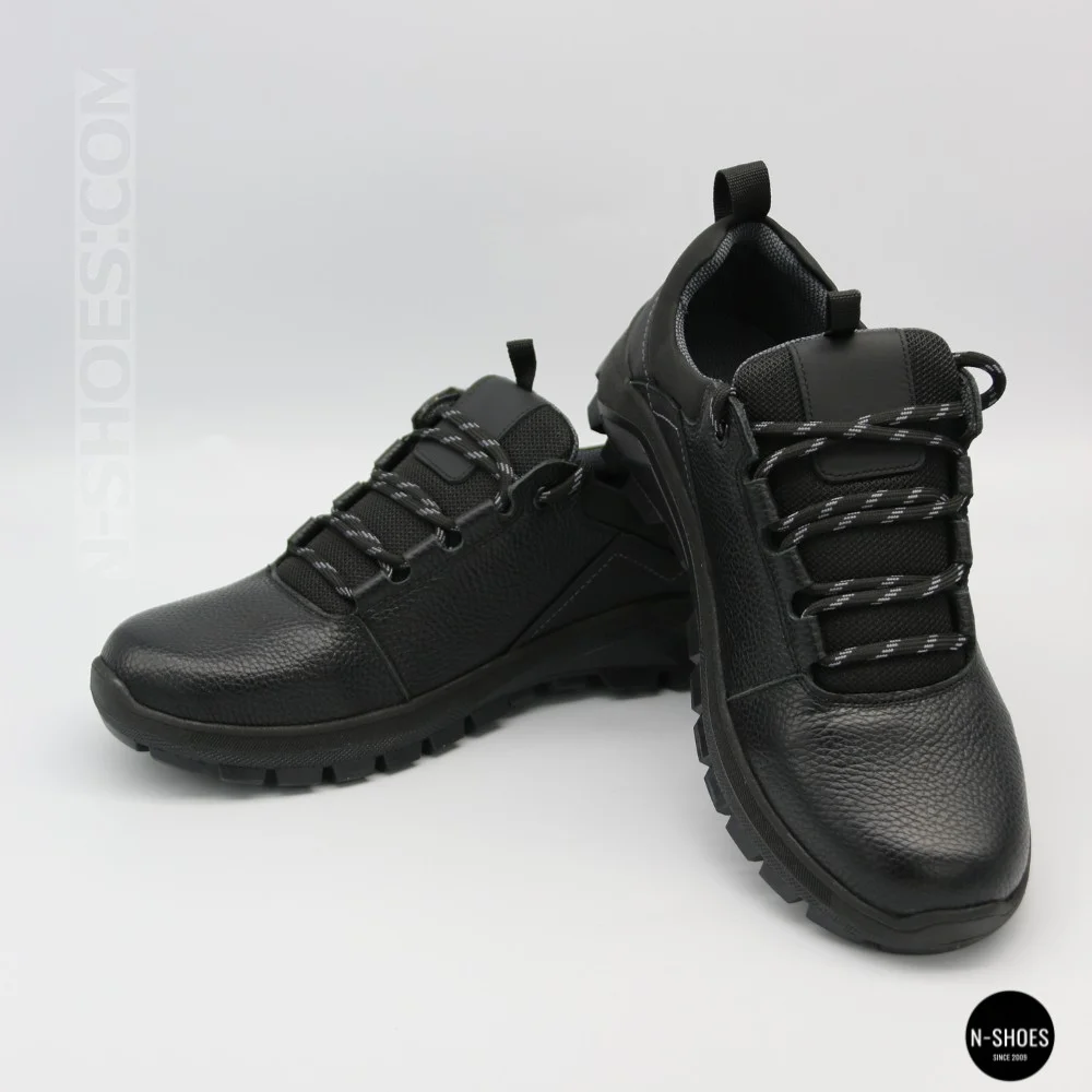 Men's Black Mid-Season Leather Sneakers Alex Bens 03-vm-340-1-03-6180