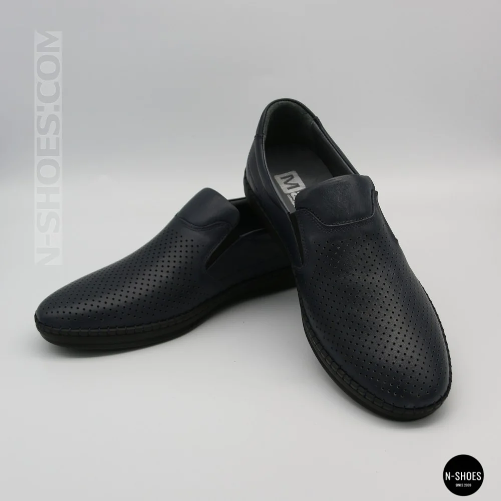 Мужские летние туфли-мокасины с перфорацией Mens 211850 6182 синие