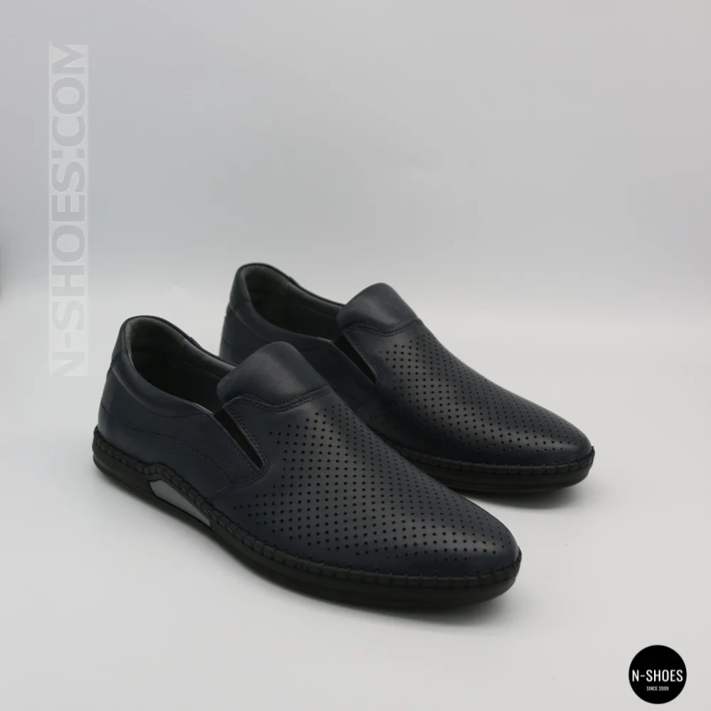 Мужские летние туфли-мокасины с перфорацией Mens 211850 6182 синие