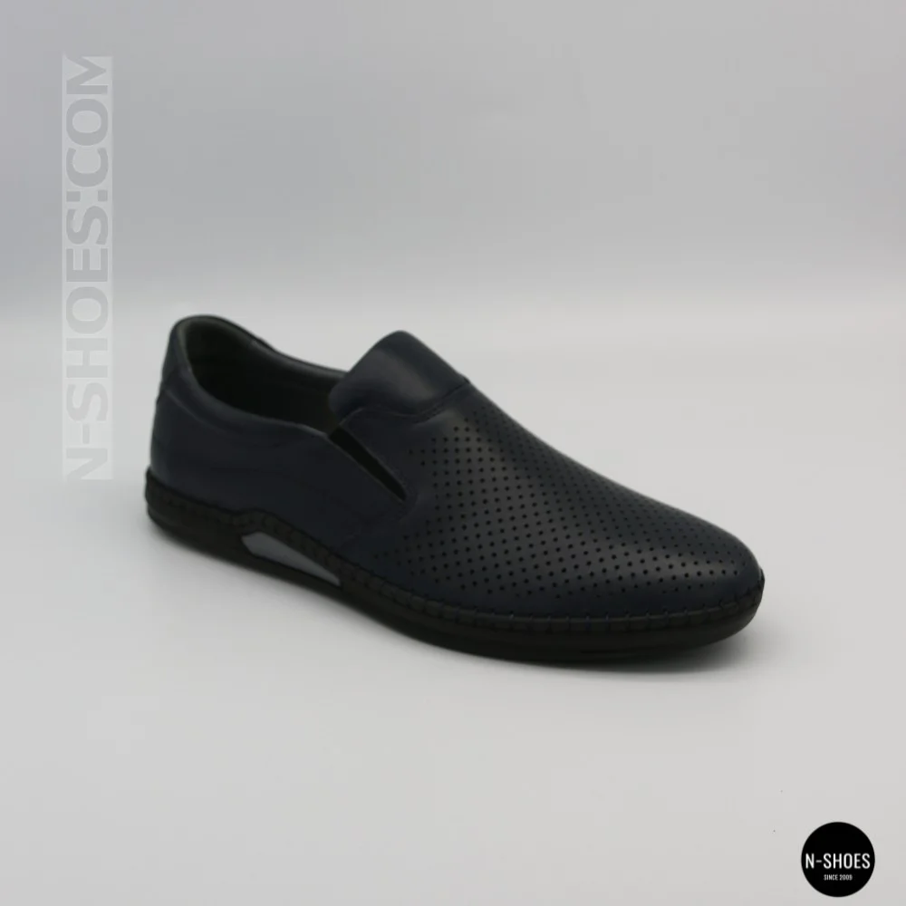 Мужские летние туфли-мокасины с перфорацией Mens 211850 6182 синие