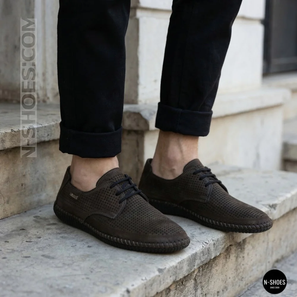 Men's Summer Lace-Up Nubuck Moccasins Mens 211832 177 grey nubuk 6195