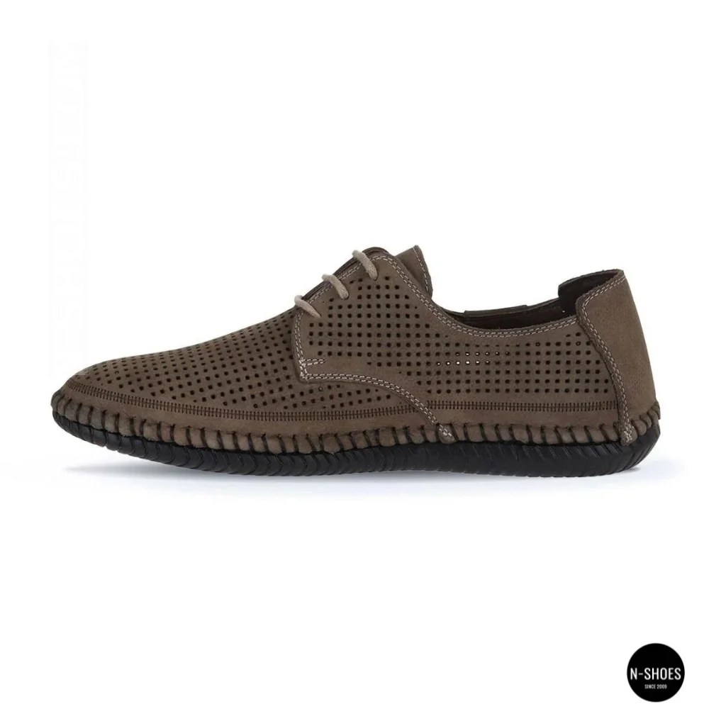 Men's Summer Lace-Up Nubuck Moccasins Mens 211832 177 grey nubuk 6195