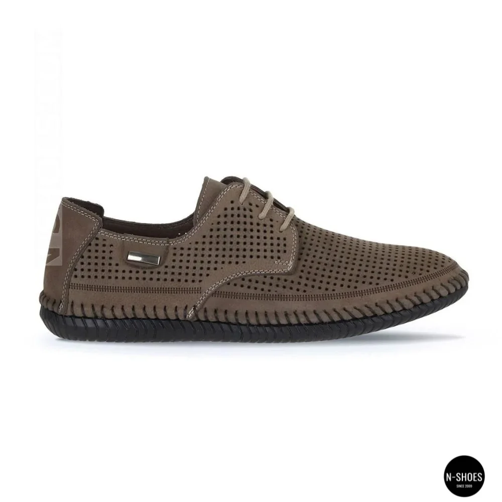 Men's Summer Lace-Up Nubuck Moccasins Mens 211832 177 grey nubuk 6195