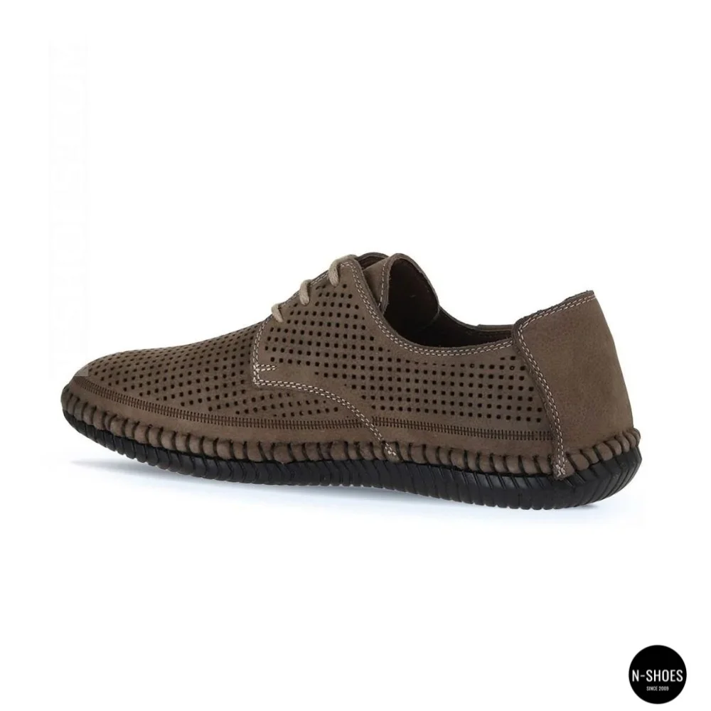 Men's Summer Lace-Up Nubuck Moccasins Mens 211832 177 grey nubuk 6195