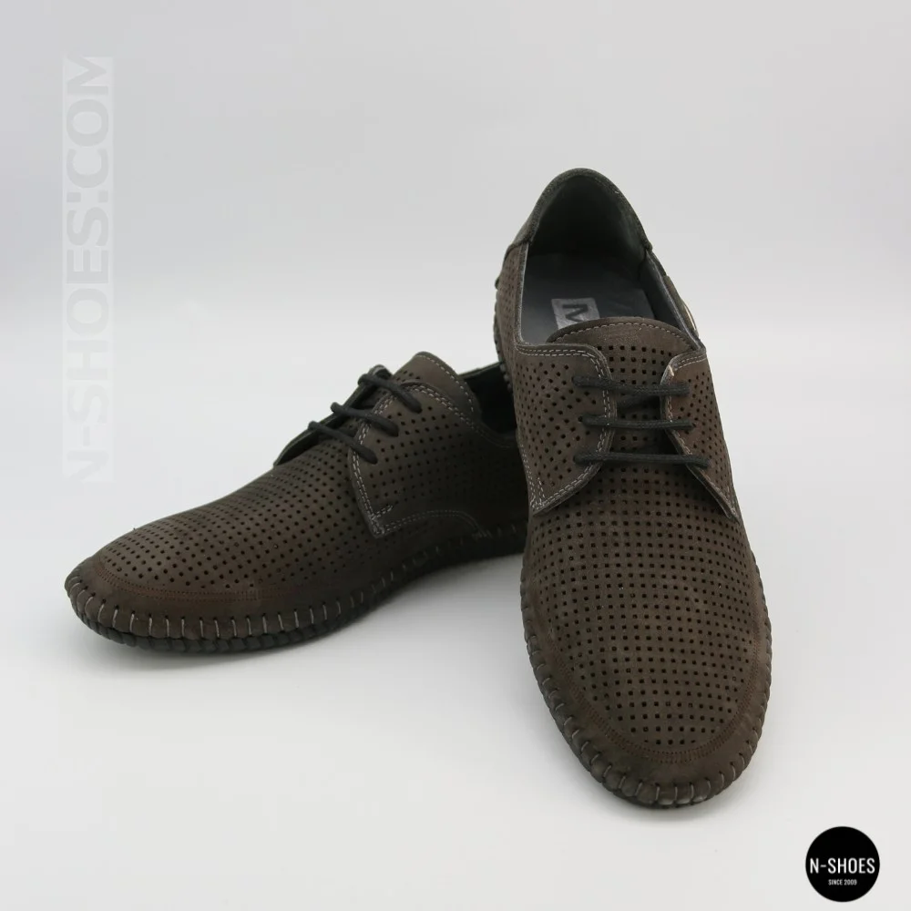 Men's Summer Lace-Up Nubuck Moccasins Mens 211832 177 grey nubuk 6195