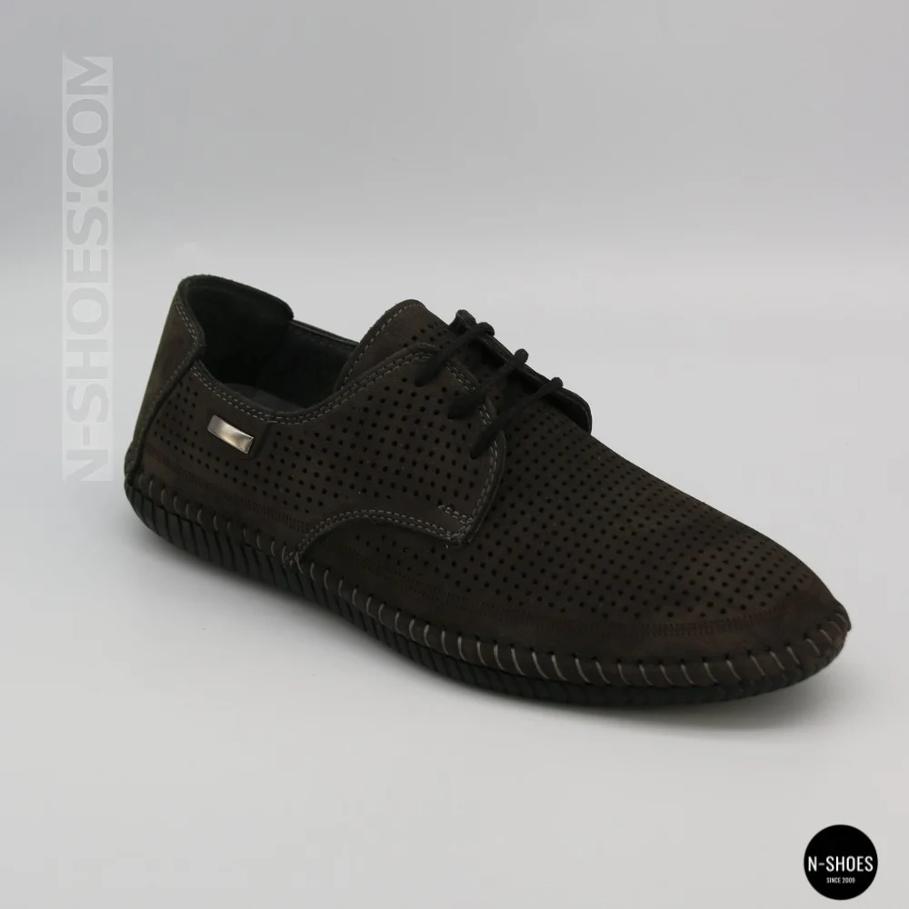 Men's Summer Lace-Up Nubuck Moccasins Mens 211832 177 grey nubuk 6195