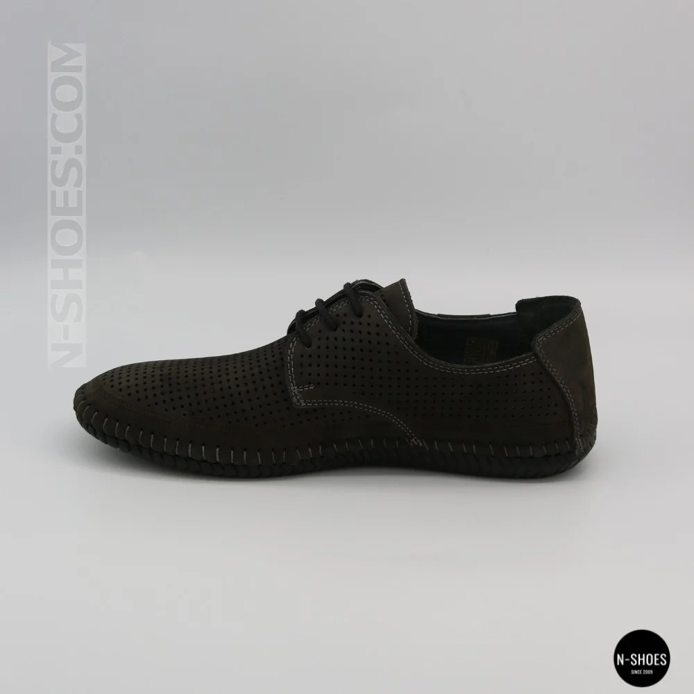Men's Summer Lace-Up Nubuck Moccasins Mens 211832 177 grey nubuk 6195