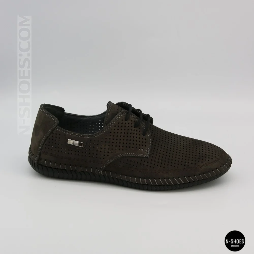 Men's Summer Lace-Up Nubuck Moccasins Mens 211832 177 grey nubuk 6195