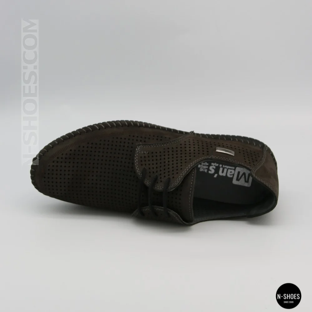 Men's Summer Lace-Up Nubuck Moccasins Mens 211832 177 grey nubuk 6195