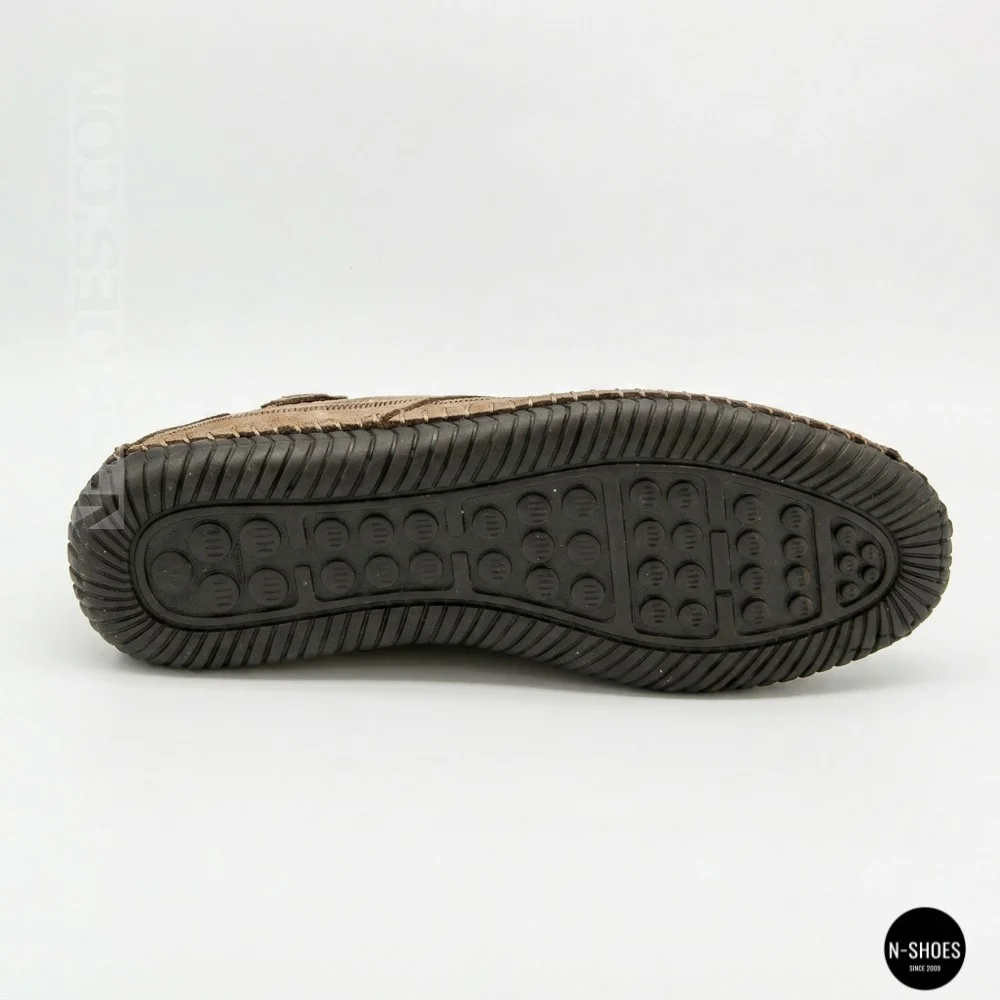 Чоловічі літні бежеві шкіряні мокасини N-SHOES Mens 211829 177 beige nubuk 6196