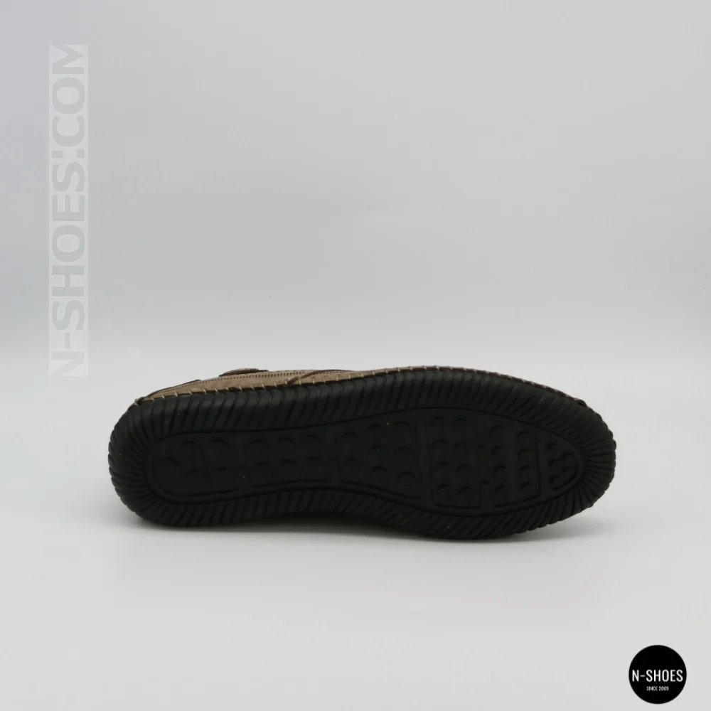 Чоловічі літні бежеві шкіряні мокасини N-SHOES Mens 211829 177 beige nubuk 6196
