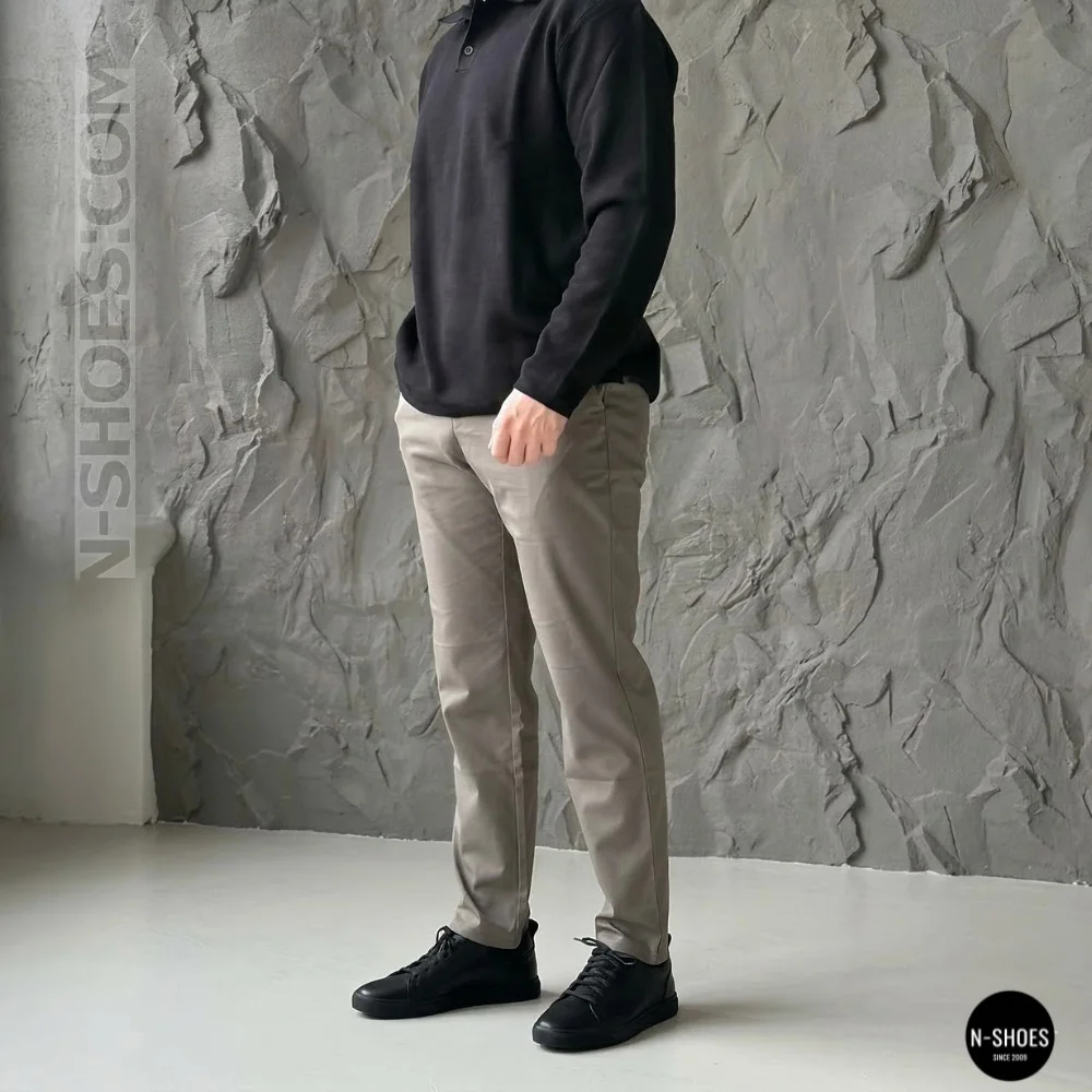 Чоловічі чорні кеди Alex Bens 6199 з натуральної шкіри у стилі ECCO Soft 10