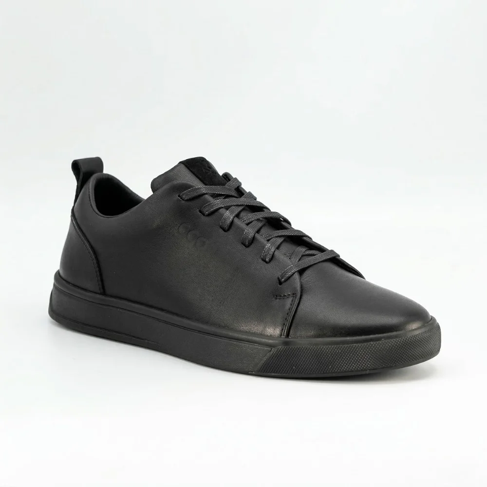Чоловічі чорні кеди Alex Bens 6199 з натуральної шкіри у стилі ECCO Soft 10