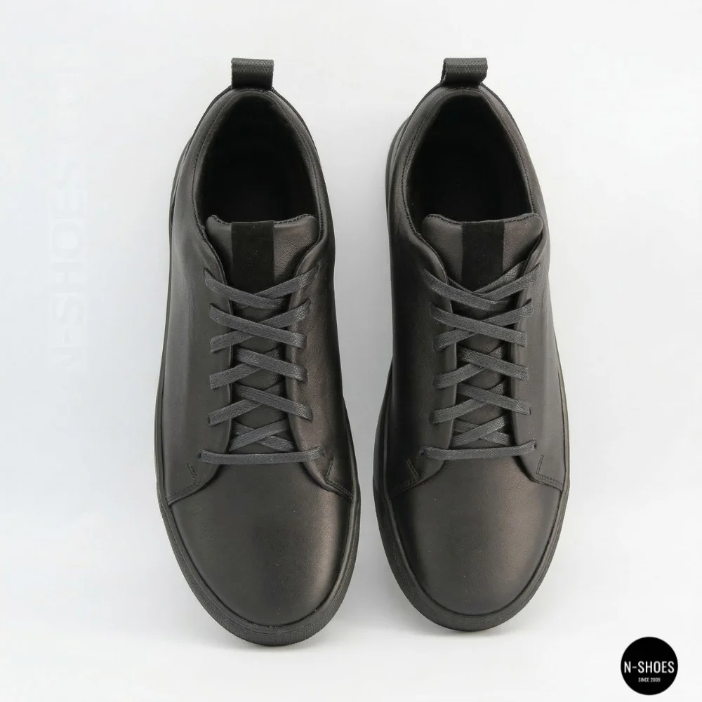 Чоловічі чорні кеди Alex Bens 6199 з натуральної шкіри у стилі ECCO Soft 10