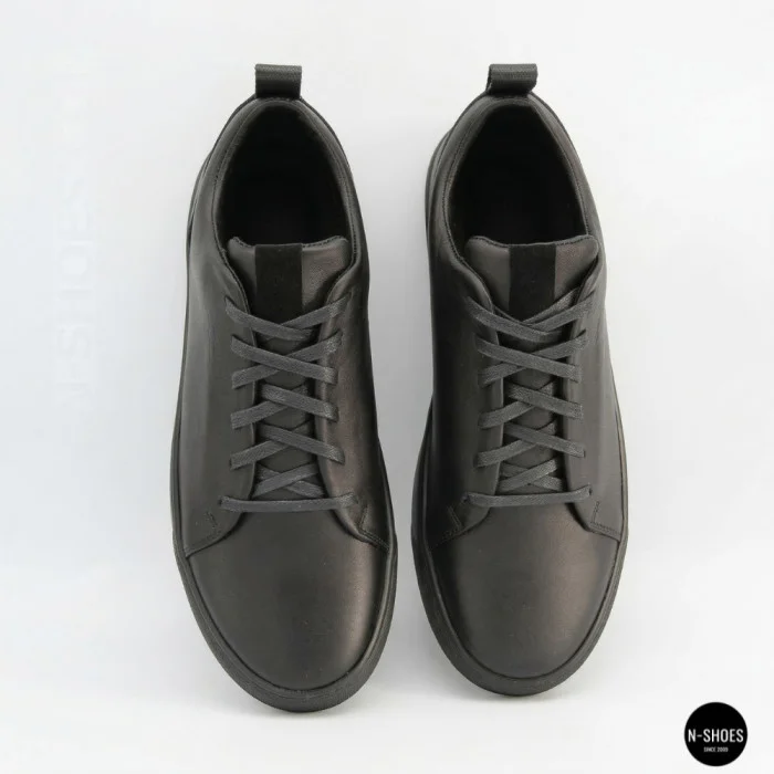 Мужские черные кеды Alex Bens 6199 из натуральной кожи в стиле ECCO Soft 10