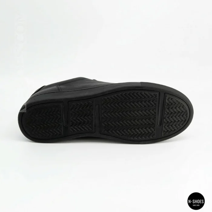 Мужские черные кеды Alex Bens 6199 из натуральной кожи в стиле ECCO Soft 10