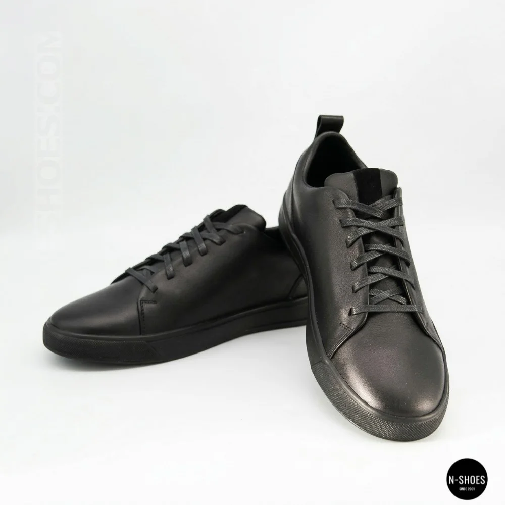 Чоловічі чорні кеди Alex Bens 6199 з натуральної шкіри у стилі ECCO Soft 10