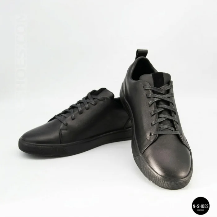 Мужские черные кеды Alex Bens 6199 из натуральной кожи в стиле ECCO Soft 10
