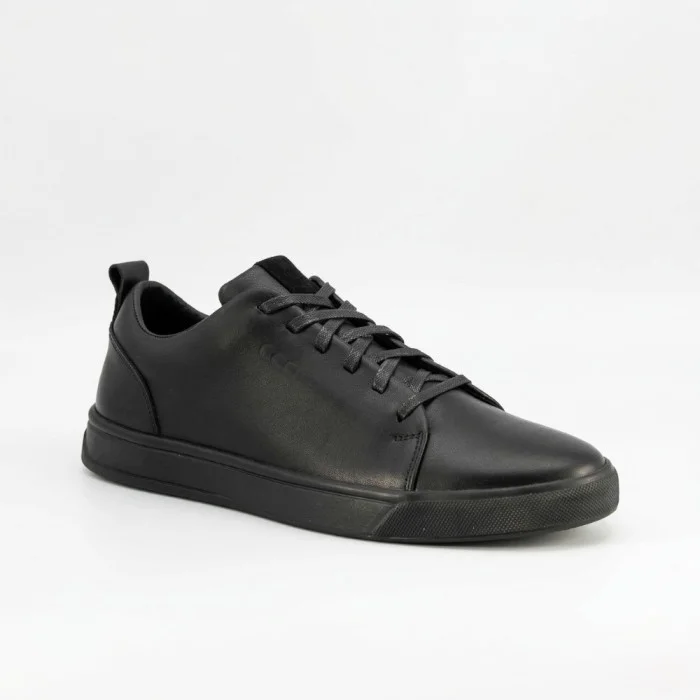 Мужские черные кеды Alex Bens 6199 из натуральной кожи в стиле ECCO Soft 10