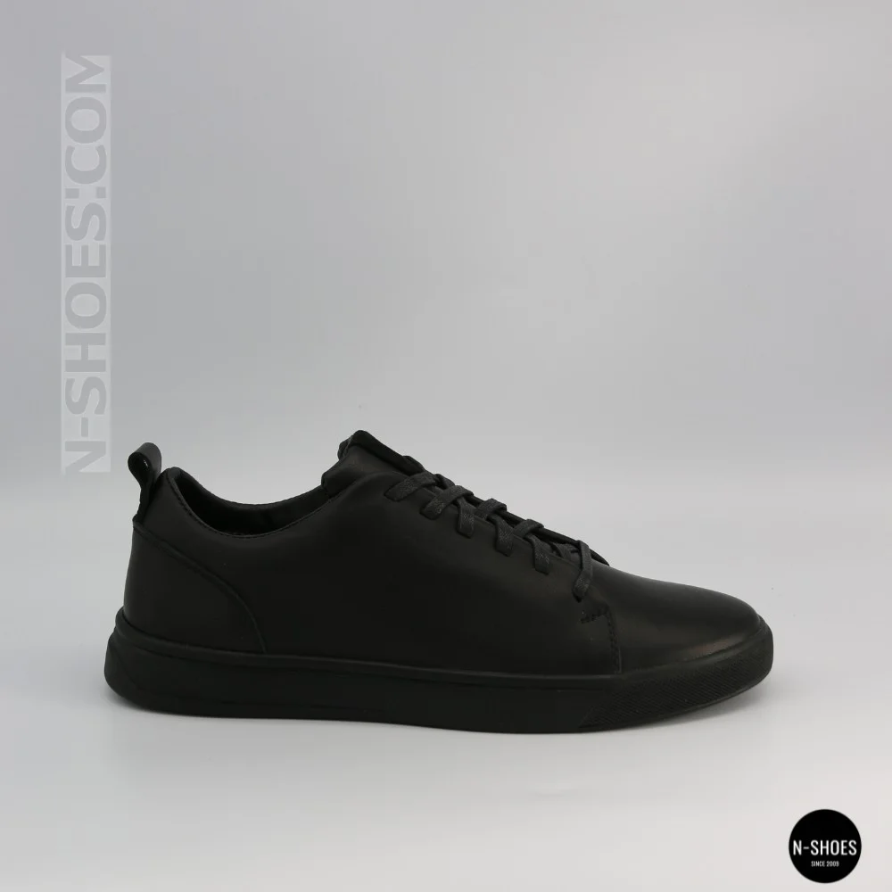 Чоловічі чорні кеди Alex Bens 6199 з натуральної шкіри у стилі ECCO Soft 10