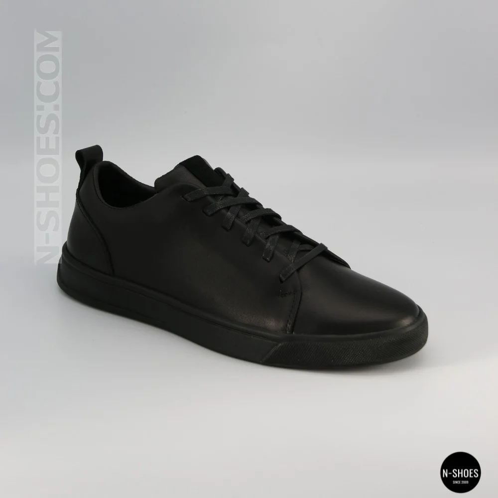 Чоловічі чорні кеди Alex Bens 6199 з натуральної шкіри у стилі ECCO Soft 10