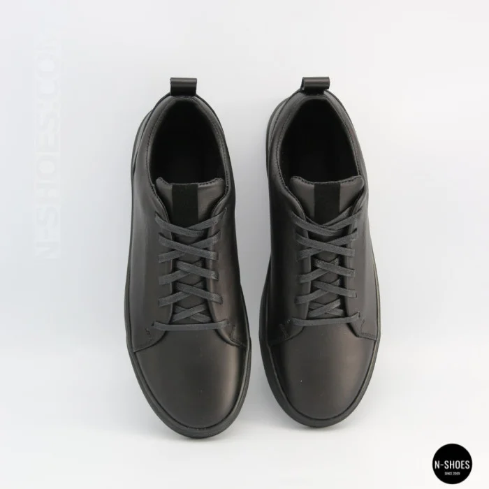 Мужские черные кеды Alex Bens 6199 из натуральной кожи в стиле ECCO Soft 10
