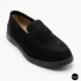 Men's Black Suede Loafer Shoes Alex Bens 2038-01 6255 in HUGO Style