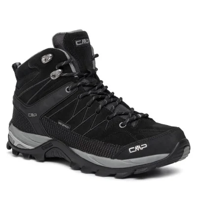 Men's trekking boots CMP Rigel Mid Trekking Shoes Wp 3Q12947 6263 black with genuine leather membrane