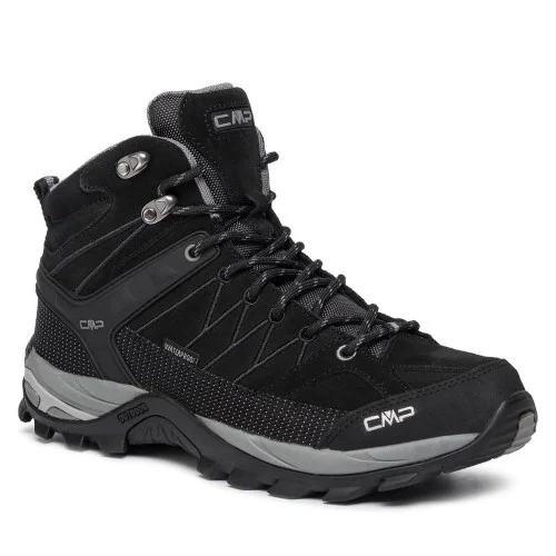 Чоловічі трекінгові черевики CMP Rigel Mid Trekking Shoes Wp 3Q12947 6263 чорні з мембраною з натуральної шкіри