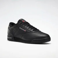 Мужские кожаные кроссовки деми Reebok EO-EXOFIT LO CLEAN LOGO INT 100000168 6276 черные из натуральной кожи комфортные оригинальные