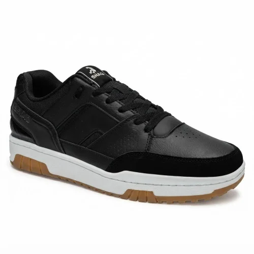 Мужские кожаные кроссовки SHAQ BREAKER LOW AQ95014M-B 6283 черного цвета из натуральной кожи