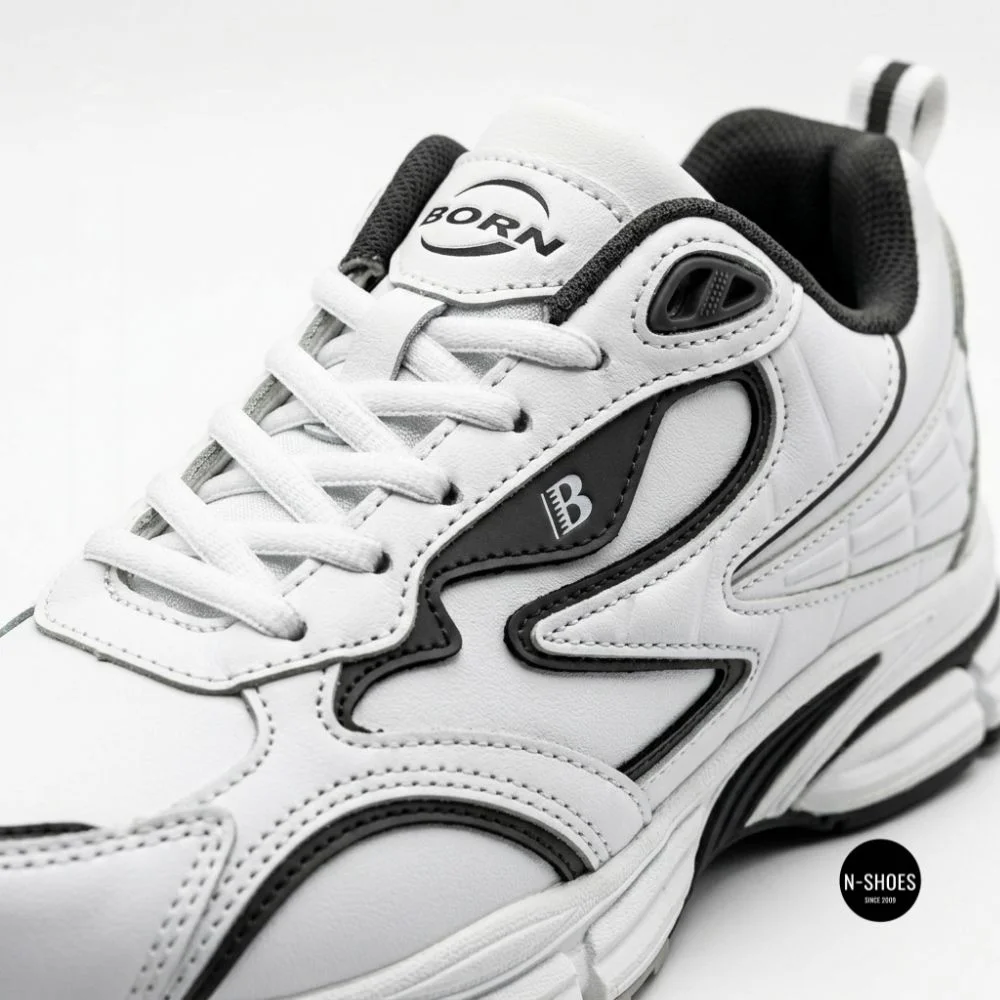 Bona 963a-2 White-Dark Grey 6357: белые кроссовки из кожи