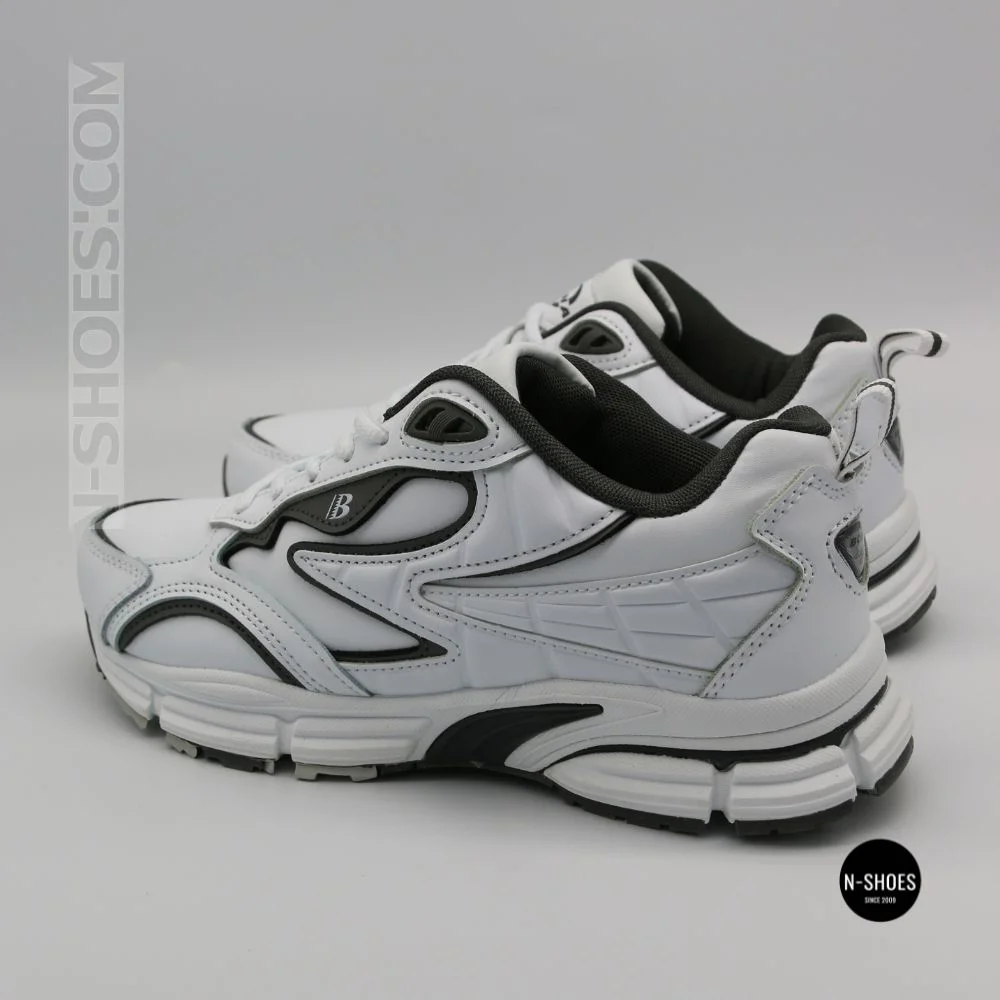 Bona 963a-2 White-Dark Grey 6357: белые кроссовки из кожи