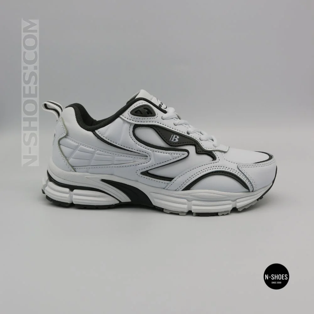 Bona 963a-2 White-Dark Grey 6357: белые кроссовки из кожи