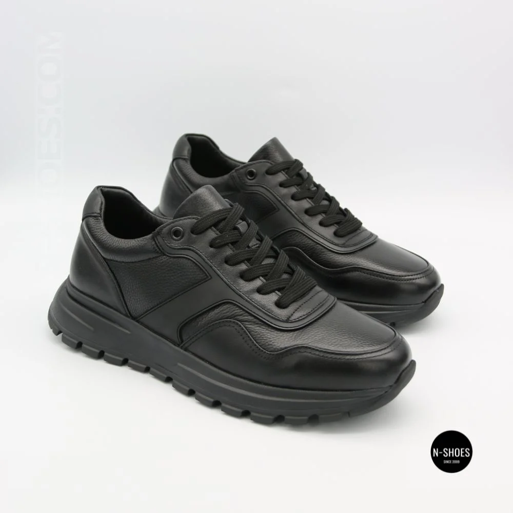 N-SHOES Fabio 216244 FM-1-5913-1 6365 BLACK з натуральної шкіри: чорні кросівки на кожен день