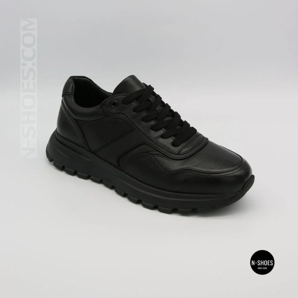 N-SHOES Fabio 216244 FM-1-5913-1 6365 BLACK з натуральної шкіри: чорні кросівки на кожен день