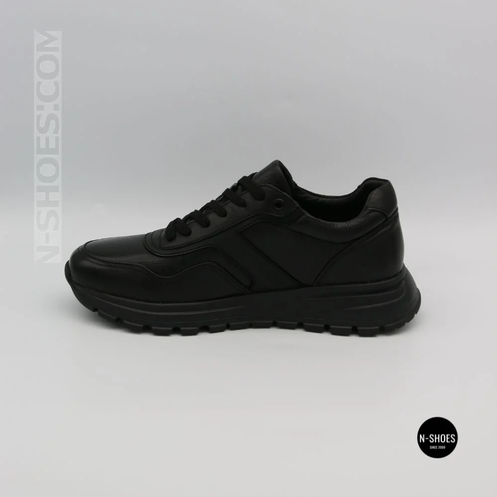N-SHOES Fabio 216244 FM-1-5913-1 6365 BLACK з натуральної шкіри: чорні кросівки на кожен день