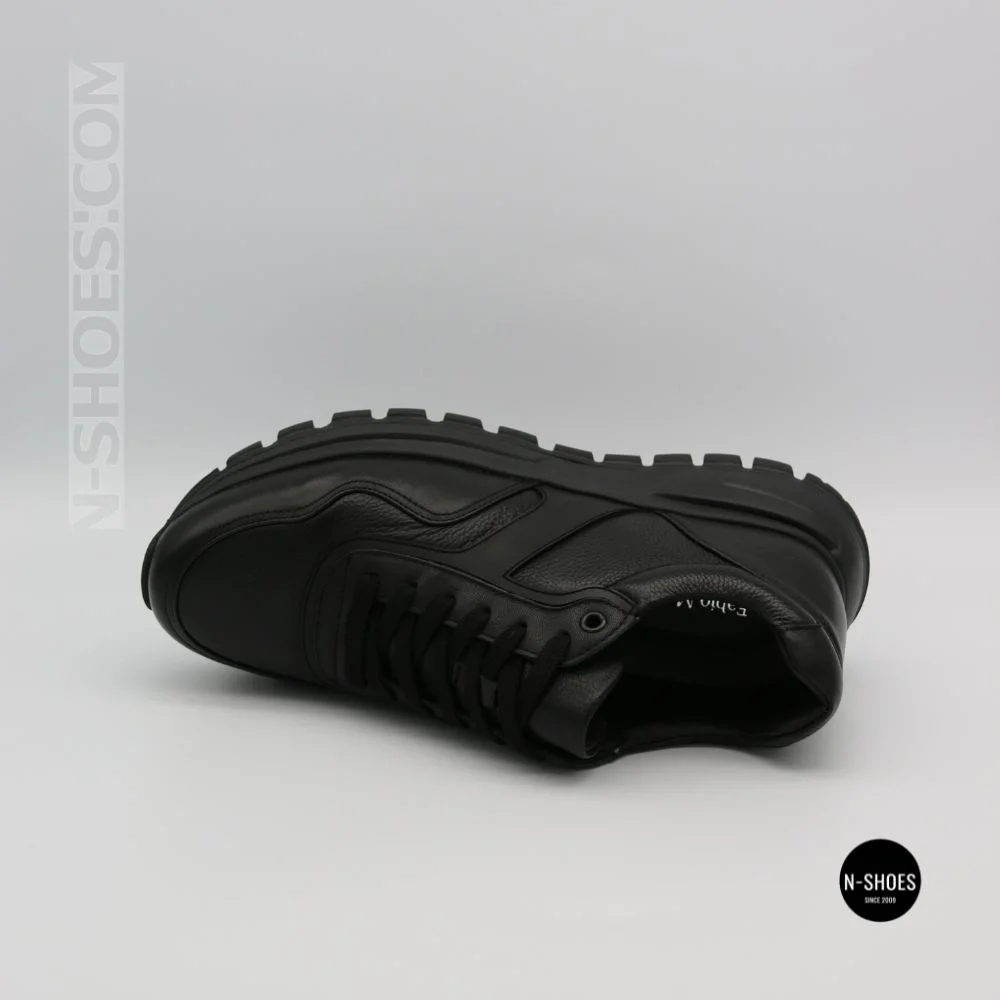 N-SHOES Fabio 216244 FM-1-5913-1 6365 BLACK з натуральної шкіри: чорні кросівки на кожен день