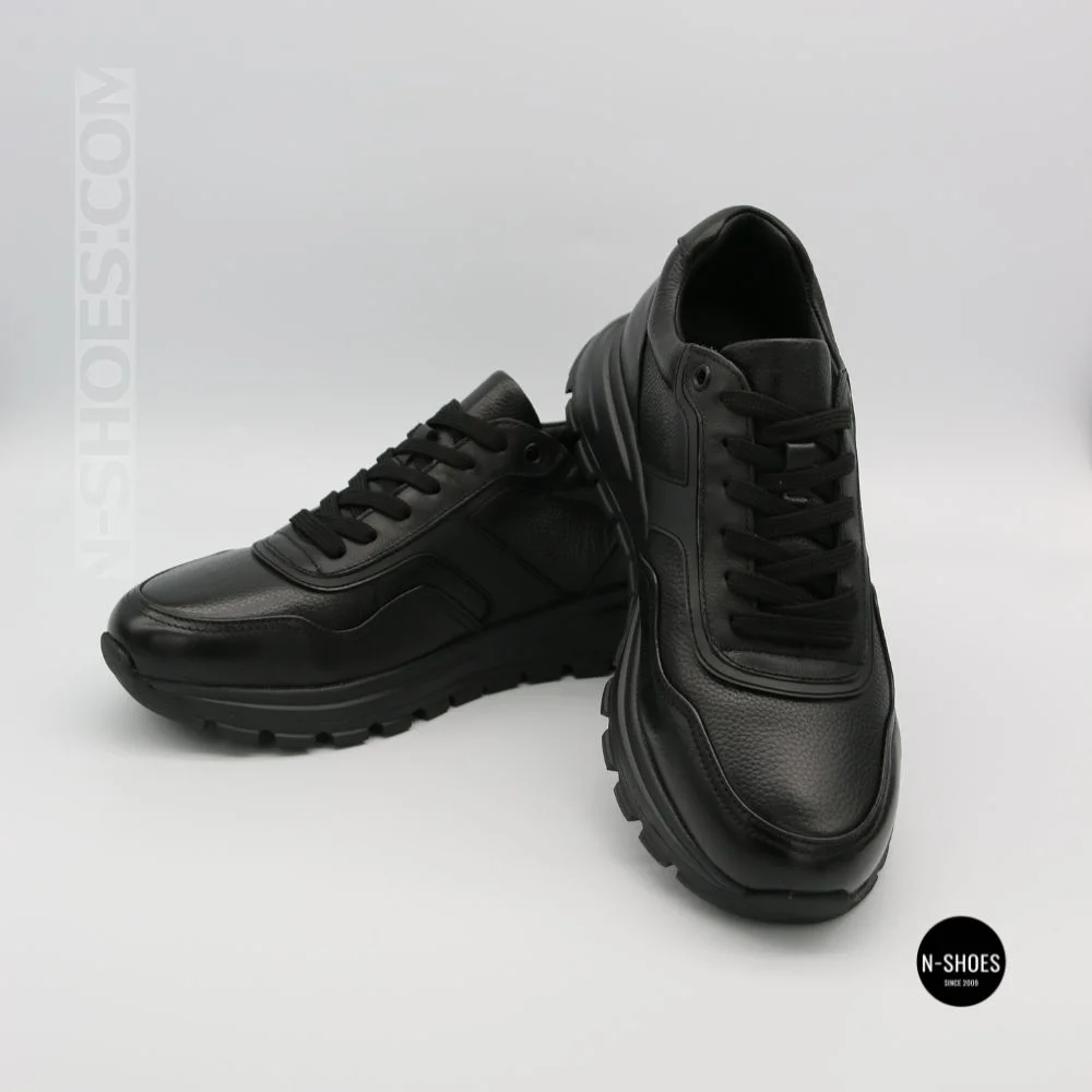 N-SHOES Fabio 216244 FM-1-5913-1 6365 BLACK з натуральної шкіри: чорні кросівки на кожен день