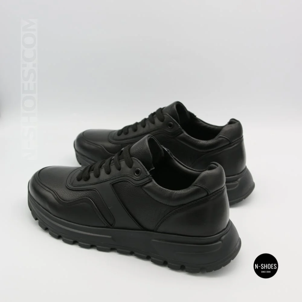 N-SHOES Fabio 216244 FM-1-5913-1 6365 BLACK з натуральної шкіри: чорні кросівки на кожен день