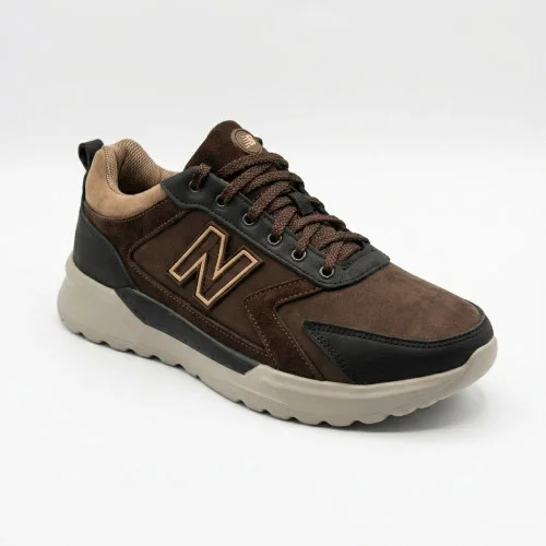 Мужские кожаные кроссовки N-SHOES Minardi 54-1 brown 6376 стильные из натуральной кожи деми коричневые