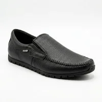 Чорні чоловічі туфлі-комфорт мокасини NS 016 black 6407 із натуральної шкіри
